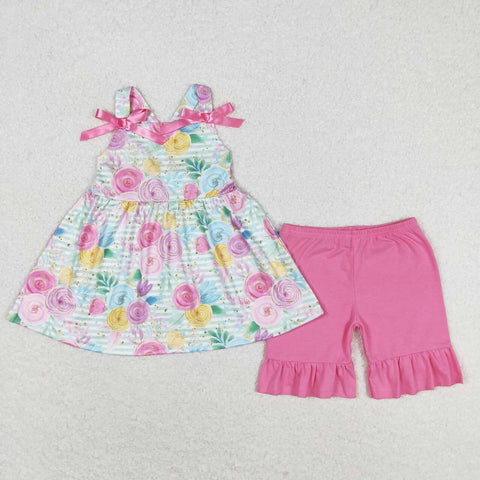 GSSO1007  baby girl clothes flower toddler girl summer outfits