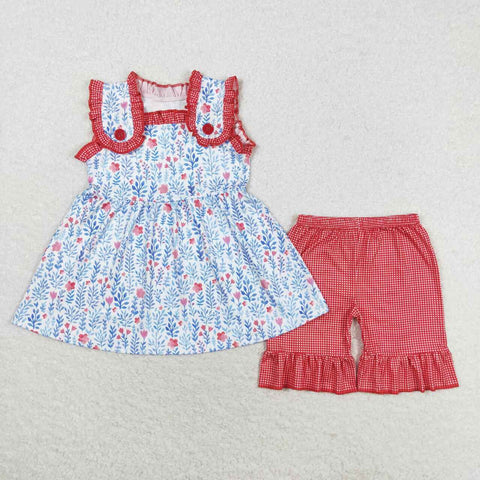 GSSO1112 baby girl clothes flower toddler girl summer outfit
