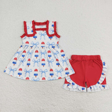 GSSO1152  baby girl clothes 4th of July patriotic toddler girl summer outfit