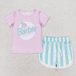 GSSO1168 baby girl clothes pink toddler girl summer outfit