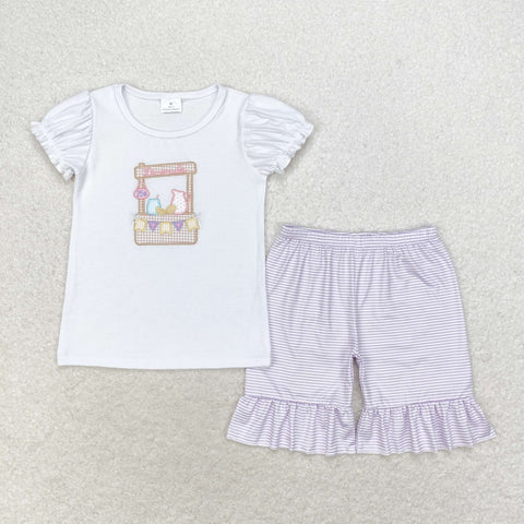 GSSO1240  baby girl clothes embroidery drink toddler girl summer outfit