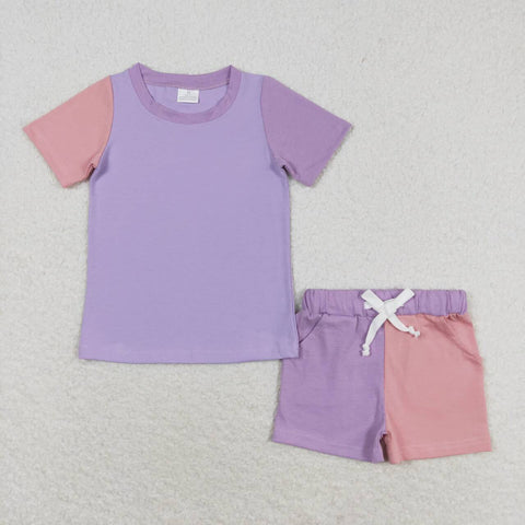 GSSO1270  baby girl clothes purple toddler girl summer outfit