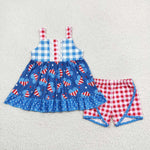 GSSO1294 baby girl clothes 4th of July patriotic toddler girl summer outfit