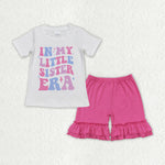 GSSO1403 baby girl clothes 1989 singer tshirt+ruffle shorts toddler girl summer outfits 24