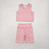 GSSO1518 baby girl clothes pink toddler girl yoga summer outfit