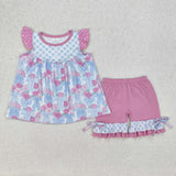 RTS girl summer matching clothes floral girl summer clothes 2