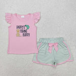 GSSO1673 baby girl clothes embroidery fishing toddler girl summer outfit