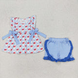 RTS kids matching clothing 4th of July flag kids summer matching clothes
