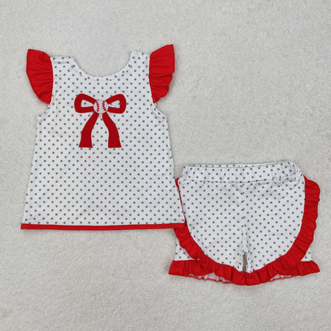 GSSO1698   baby girl clothes embroidery baseball toddler girl summer outfit