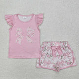 RTS girl summer matching clothes bow girl summer clothes