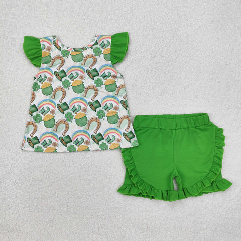 GSSO1713   baby girl clothes lucky toddler girl St. Patrick summer outfit