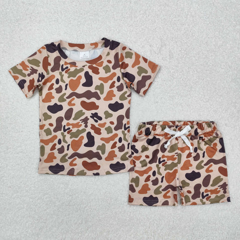 GSSO1724   baby girl clothes brown camo toddler girl summer outfit