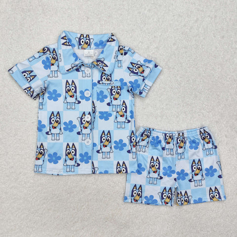 GSSO1800   baby girl clothes cartoon dog toddler girl summer pajamas outfit