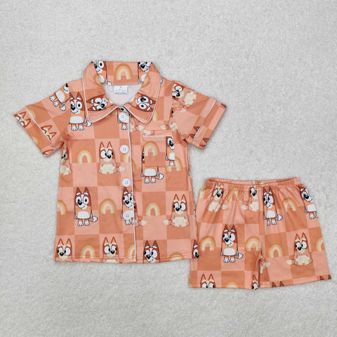 GSSO1801   baby girl clothes cartoon dog toddler girl summer outfit