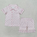 GSSO1820   baby girl clothes pink bows toddler girl summer outfit