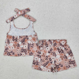 GSSO1870 baby girl clothes leopard print  toddler girl summer outfit