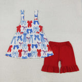 GSSO1952  baby girl clothes bows toddler girl 4th of July Patriotic summer outfit