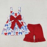 GSSO1952  baby girl clothes bows toddler girl 4th of July Patriotic summer outfit