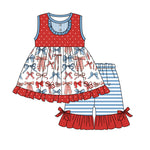 GSSO1965 pre-order baby girl clothes bows toddler girl 4th of July patriotic summer outfit-2025.1.27