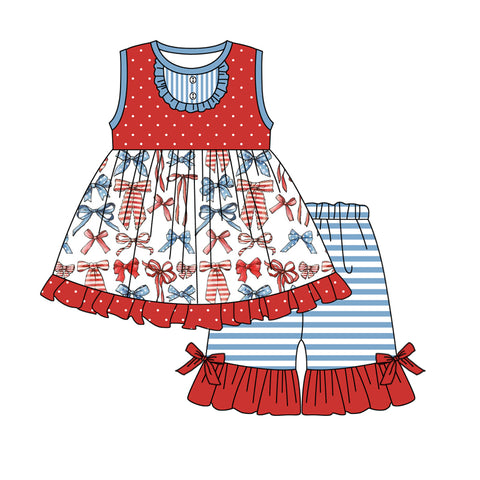 GSSO1965 pre-order baby girl clothes bows toddler girl 4th of July patriotic summer outfit-2025.1.27