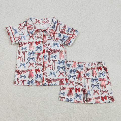 GSSO1966   baby girl clothes bows toddler girl 4th of July Patriotic summer outfit