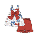 GSSO1968 pre-order baby girl clothes bows toddler girl 4th of July Patriotic summer outfit-2025.1.28