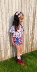 GSSO1975 pre-order baby girl clothes star toddler girl 4th of July Patriotic summer outfit-2025.1.29