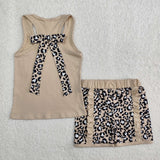 GSSO1979   baby girl clothes leopard print toddler girl  summer outfit