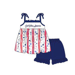 GSSO1993 pre-order baby girl clothes star toddler girl 4th of July Patriotic summer outfit-2025.1.30