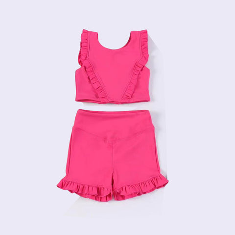 GSSO1999 pre-order baby girl clothes pink toddler girl yoga summer outfit-2025.1.30