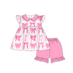 GSSO2002 pre-order baby girl clothes pink bows toddler girl summer outfit-2025.1.31