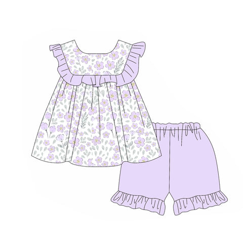 GSSO2021 pre-order baby girl clothes purple floral  toddler girl summer outfit-2025.2.4