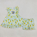 GSSO2026  baby girl clothes lemon  toddler girl summer outfit