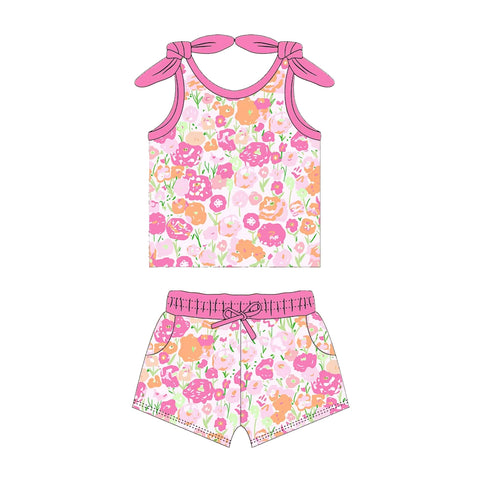 GSSO2031 pre-order baby girl clothes flower toddler girl summer outfit-2025.2.5