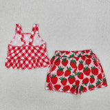 GSSO2037   baby girl clothes strawberry toddler girl summer outfit