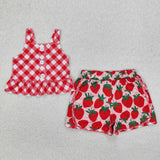 GSSO2037   baby girl clothes strawberry toddler girl summer outfit