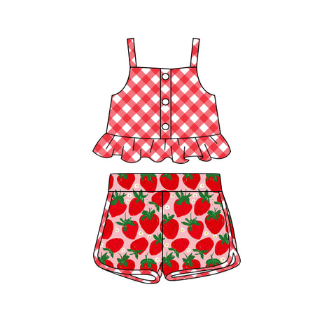 GSSO2037 pre-order baby girl clothes strawberry toddler girl summer outfit-2025.2.5