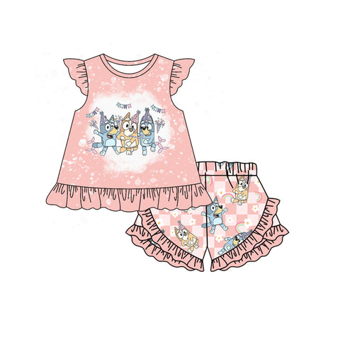 GSSO2044 pre-order baby girl clothes cartoon dog toddler girl birthday summer outfit-2025.2.5