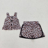 GSSO2053   baby girl clothes leopard print toddler girl summer outfit