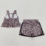 GSSO2053   baby girl clothes leopard print toddler girl summer outfit