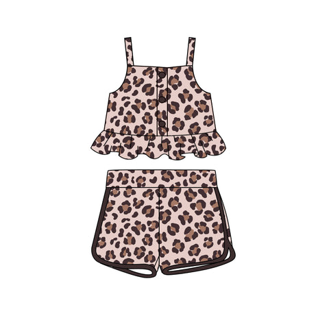 GSSO2053 pre-order baby girl clothes leopard print toddler girl summer outfit-2025.2.6