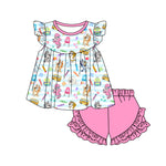 GSSO2063 pre-order baby girl clothes cartoon dog toddler girl back to school summer outfit-2025.2.6