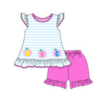 GSSO2072 pre-order baby girl clothes apple  toddler girl back to school summer outfit-2025.2.8