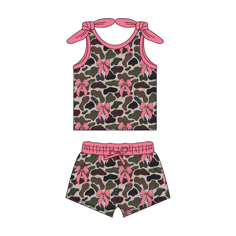 GSSO2083 pre-order baby girl clothes bows camo toddler girl summer outfit-2025.2.10