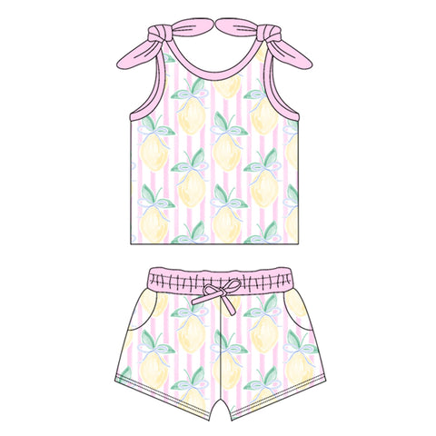 GSSO2098 pre-order baby girl clothes lemon toddler girl summer outfit-2025.2.12