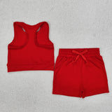 GSSO2131  baby girl clothes red toddler girl yoga summer outfit