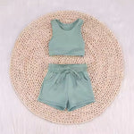 GSSO2133 pre-order baby girl clothes green toddler girl yoga summer outfit-2025.2.27