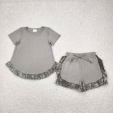 RTS girl clothes girl summer set cotton colorful summer shorts set