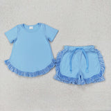 RTS girl clothes girl summer set cotton colorful summer shorts set