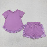 RTS girl clothes girl summer set cotton colorful summer shorts set